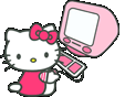 Hello Kitty on the computer