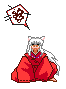 Inuyasha sitting and frustrated