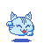 Blue kitty saying 'nyan!'
