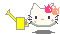 Hello Kitty with a watering can