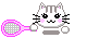 Kitty playing tennis