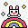 Rainbow with bunny