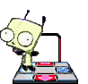 GIR from Invader Zim playing DDR